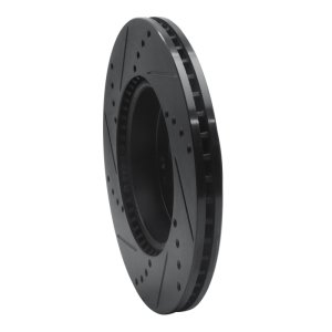 Kia Soul Brake Rotor (1) - Front Right - R1 Concepts - Drilled & Slotted - Black - `10-`11